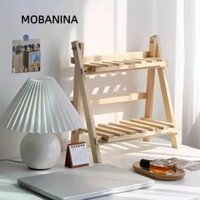 Kệ lưu trữ bằng gỗ MOBANINA, Dụng cụ sắp xếp mặt bàn gấp đa năng, Kệ văn phòng phẩm 2 lớp ổn định
