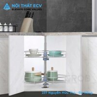 Kệ Mâm Xoay Góc 360 Nan Tròn, Inox SUS304 Xước Mờ GROB GR304-360A, GR304-360B
