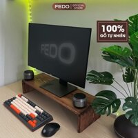 Kệ Màn Hình Gỗ Tự Nhiên Uốn Cong Màu Nâu Rustic Thương Hiệu FEDO - FE22