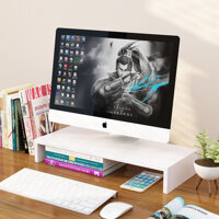 Kệ màn hình máy tính 1 tầng lắp ghép cải thiện tầm nhìn  - Trắng