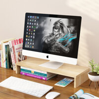 Kệ màn hình máy tính 1 tầng lắp ghép cải thiện tầm nhìn  - Gỗ
