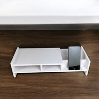 Kệ màn hình máy tính có KHE GIỮ ĐIỆN THOẠI decor bàn làm việc NHỰA LẮP GHÉP - M004