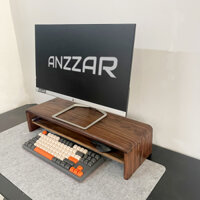 Kệ Màn Hình Uốn Cong Cao Cấp Gỗ Tự Nhiên Mẫu 2 Ngăn