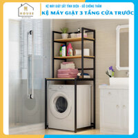 Kệ máy giặt 3 tầng cửa trước KMG01N thương hiệu 9House kệ để đồ trên máy giặt loại khung thép dày dặn sơn tĩnh điện chống bong tróc, gỗ lõi xanh phủ melamine chống nước cực bền, Sản xuất tại Việt Nam - Hàng chính hãng - Khung Đen