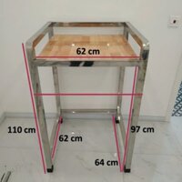 Kệ máy giặt máy sấy 2 tầng INOX chịu tải đến 300KG (Máy giặt, máy sấy từ 5.5-12kg), hộp vuông 4x4cm)