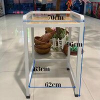 Kệ máy giặt máy sấy sắt 2 tầng trắng sơn tĩnh điện