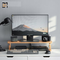 Kệ máy tính 2 tầng để bàn bằng gỗ, tre cao cấp
