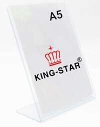 Kệ menu PVC chữ L - A5 dọc