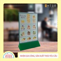 Kệ mica 2 mặt Enter E06-A LR 210x300mm đế lùa uốn chân chữ A - Đen