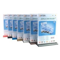 Kệ mica 2 mặt Enter E29 210x300mm đế nhôm A4 đứng, Kệ menu nhà hàng, Standee mica để bàn, Bảng quét mã QR Code