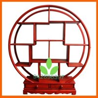 Kệ mini tròn gia dụng gỗ gõ cỡ khủng - kệ bày đồ gỗ cao 67 ngang 60 sâu 15