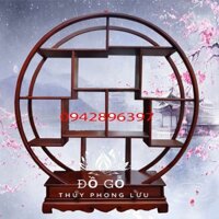 Kệ mini tròn gia dụng gỗ gõ cỡ khủng-kệ bày đồ gỗ cao 67 ngang 60 sâu 15