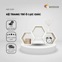 Kệ mkk-007 MODUN - set 3 trang trí treo tường lục giác, gỗ công nghiệp không cong vênh