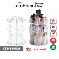 Kệ Mỹ Phẩm Xoay 360 Độ, Kệ Đựng Đồ Trang Điểm - Tủ Đựng Mỹ Phẩm Hình Trụ Trong Suốt