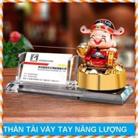 KỆ NAME CARD DANH THIẾP THỦY TINH THẦN TÀI VẪY TAY NĂNG LƯỢNG MẶT TRỜI