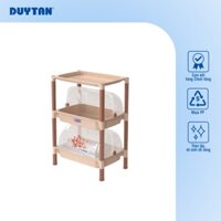 Kệ nắp Duy Tân có nắp lớn 2 tầng 3 tầng đựng chén bát, vật dụng tiện lợi - Nâu - 2 Tầng