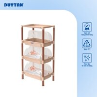 Kệ nắp Duy Tân có nắp lớn 2 tầng 3 tầng đựng chén bát, vật dụng tiện lợi - Nâu - 3 tầng