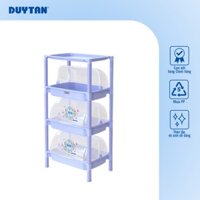 Kệ nắp Duy Tân có nắp lớn 2 tầng 3 tầng đựng chén bát, vật dụng tiện lợi - Xanh Dương - 3 tầng