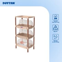 Kệ nắp Duy Tân có nắp NHỎ 2 tầng 3 tầng đựng chén bát, vật dụng tiện lợi - Nâu - nhỏ 3 ngăn