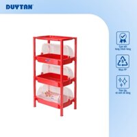 Kệ nắp Duy Tân có nắp NHỎ 2 tầng 3 tầng đựng chén bát, vật dụng tiện lợi - Đỏ - nhỏ 3 ngăn