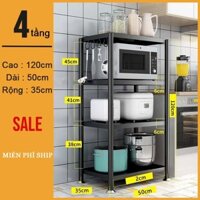 Kệ nhà bếp 3-4 tầng ,có bánh xe, để lò vi sóng, xoong nồi, lò nướng, nồi chiên không dầu