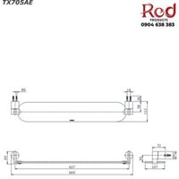 Kệ nhà tắm bằng kính bo góc tròn TOTO TX705AE