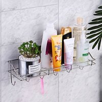 Kệ Nhà Tắm Inox Hình Chữ Nhật Kèm Giá Treo Khăn Và Móc Treo Đồ Thông Minh