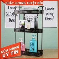 Kệ nhà tắm, kệ bếp inox đen 3 tầng vuông sơn tĩnh điện