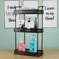Kệ nhà tắm, kệ bếp inox đen 3 tầng vuông
