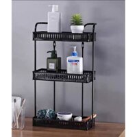 Kệ nhà tắm, kệ bếp inox đen nâu 3 tầng vuông TA