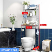 Kệ nhà vệ sinh toilet, kệ bồn cầu inox 3 tầng giá để đồ nhà vệ sinh, kệ để đồ phòng tắm đa năng GD02