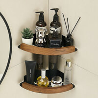 Kệ Nhà Vệ Sinh Treo Tường Phòng Tắm Nhà Vệ Sinh Lưu Trữ Nhà Vệ Sinh Kệ Góc Đục Lỗ Góc Tường Tam Giác Gỗ Rắn