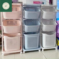 Kệ nhựa 2-3 tầng Việt Nhật Plastic có sọt đựng đồ tiện lợi.