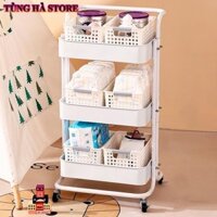 Kệ Nhựa 3 Tầng Đa Năng Có Bánh Nhựa