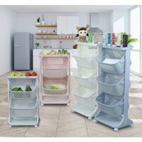 Kệ nhựa 3 tầng, kệ nhựa 4 tầng đa năng có bánh xe di chuyển Việt Nhật