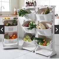 Kệ nhựa 3 tầng Việt Nhật Plastic siêu bền có bánh xe và sọt to đựng đồ đa năng