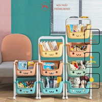 Kệ nhựa 4 tầng có bánh xe, kệ nhựa đựng đồ đa năng, đồ bỉm sữa, tủ nhựa cho bé