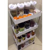 Kệ nhựa 4 tầng có bánh xe linhđộng