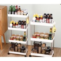 Kệ nhựa 4 tầng đa năng siêu bền có bánh xe di chuyển
