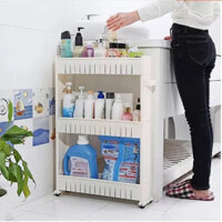 Kệ Nhựa Để Chai Lọ 3 Tầng Có Bánh Xe
