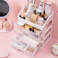 Kệ nhựa mica đựng đồ makeup trong suốt nhiều tầng.