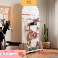 Kệ pegboard bánh xe di chuyển tiện lợi gỗ MDF phủ melamin dễ lắp rápHome Decor Anh Khoa