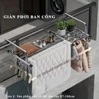 Kệ phơi quần áo ban công SHOPPING CENTER, Giá phơi đồ gấp gọn đa năng có thể kéo rộng chịu lực tốt