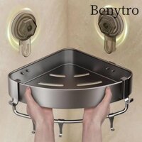 Kệ phòng tắm BENYTRO, Giá để đồ vòi hoa sen treo tường không cần khoan, Giá đựng dầu gội vuông hình tam giác bằng nhôm bền bỉ Giá để đồ Giá đỡ kệ tắm góc nhà bếp