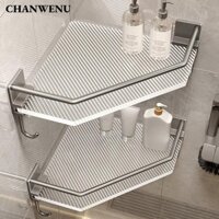 Kệ phòng tắm CHANWENU, Giá đựng vòi hoa sen treo tường không cần khoan, Giá đựng dầu gội đa chức năng Giá đựng đồ bằng nhôm Kệ tắm góc tam giác Phòng tắm