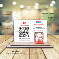 Kệ qr để bàn lễ tân , thu ngân, bảng mã qr mèo thần tài, công cụ thanh toán tiện ích