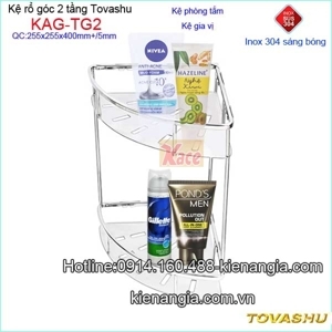 Kệ rổ góc 2 tầng inox 304 Tovashu TG2
