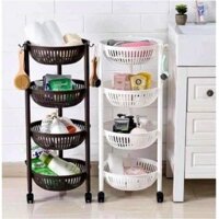 KỆ RỔ NHỰA 4 TẦNG ĐA NĂNG CÓ BÁNH XE