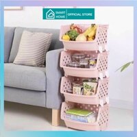 Kệ Rổ Nhựa 4 Tầng Đựng Đồ Đa Năng Cao Cấp - Ko Nắp Có Lỗ Thông Thoáng - Nhà Bếp, Phòng tắm, Phòng Ngủ Đều Để Được-
