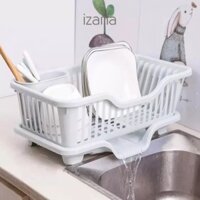 Kệ , Rỗ Úp Chén Dĩa Có Khay Đựng Nước Bằng Nhựa Cao Cấp - PaKaSa Nhiều màu , được chọn màu - Màu Trắng